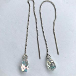 Swarovski AB Crystal Sterling Silver Threader Earrings